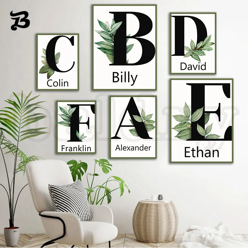 Green Plant Letter Art Custom Canvas Painting Nordic Wall Art Green Leaf Personalized Custom Pictures Gifts For Kids Room Decor
Green Plant Letter Art Custom Canvas Painting Nordic Wall Art Green Leaf Personalized Custom Pictures Gifts For Kids Room Decor