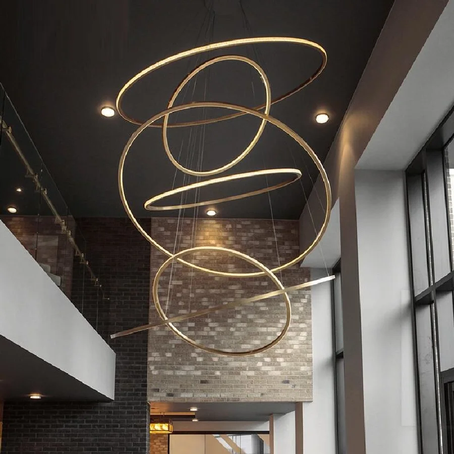 150cm Golden luxury dining room lamp duplex villa staircase large chandelier circular ring-shaped high living room lamps
150cm Golden luxury dining room lamp duplex villa staircase large chandelier circular ring-shaped high living room lamps