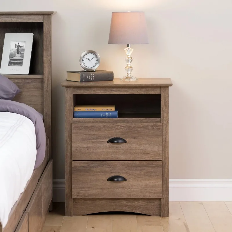 Prepac Sonoma 2 Drawer Tall Bedroom Nightstand with Open Shelf, Drifted Gray
Prepac Sonoma 2 Drawer Tall Bedroom Nightstand with Open Shelf, Drifted Gray