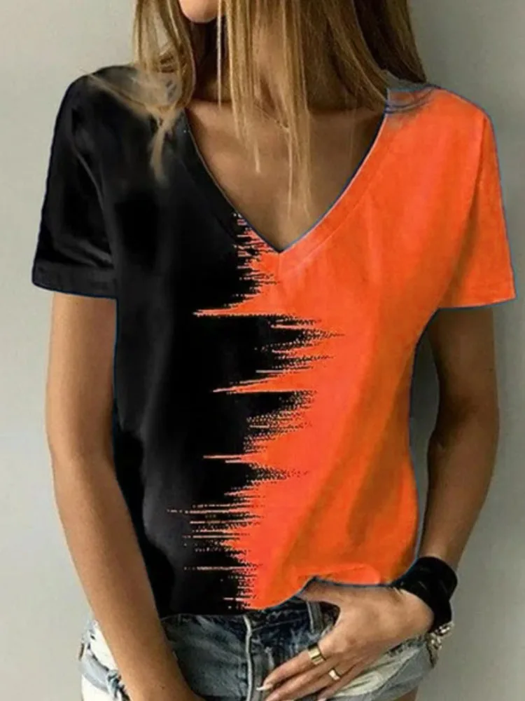 Women Elegant V Neck Office Tops Pullover Retro Contrast Color Print Blouse Shirt Spring Summer Short Sleeve Loose Beach Blusas
Women Elegant V Neck Office Tops Pullover Retro Contrast Color Print Blouse Shirt Spring Summer Short Sleeve Loose Beach Blusas