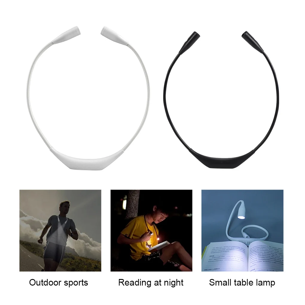 

Lamp 4LED Handsfree Neck Reading Light 6500-7000K Adjustable Stepless Knitting Lighting Flashlight White Type 2