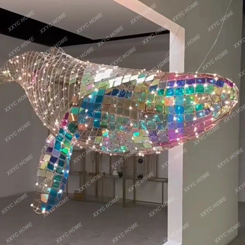 

Люстра для коридора, светильник для окна, украшение для коридора, моделирующая лампа в виде дельфина, Кита, цветная акриловая лампа