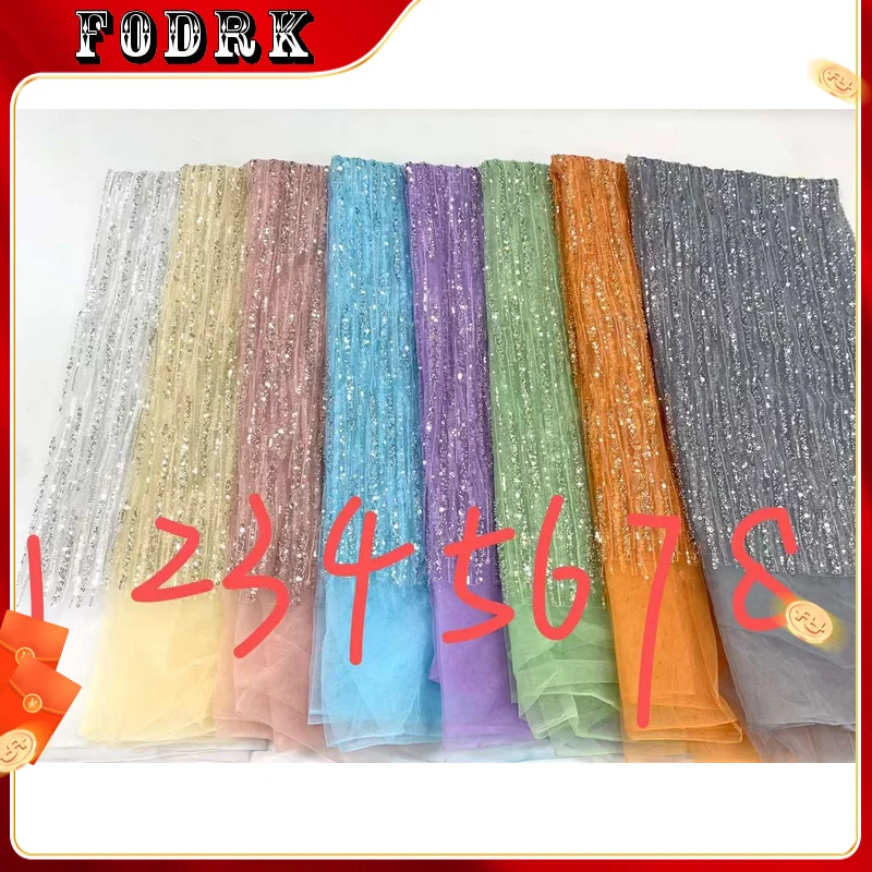 2023 Luxury High-End Heavy Beaded Lace Fabric Handmade Sequins Lace French Net Tulle Lace Fabric For Wedding Dress Sewing
2023 Luxury High-End Heavy Beaded Lace Fabric Handmade Sequins Lace French Net Tulle Lace Fabric For Wedding Dress Sewing