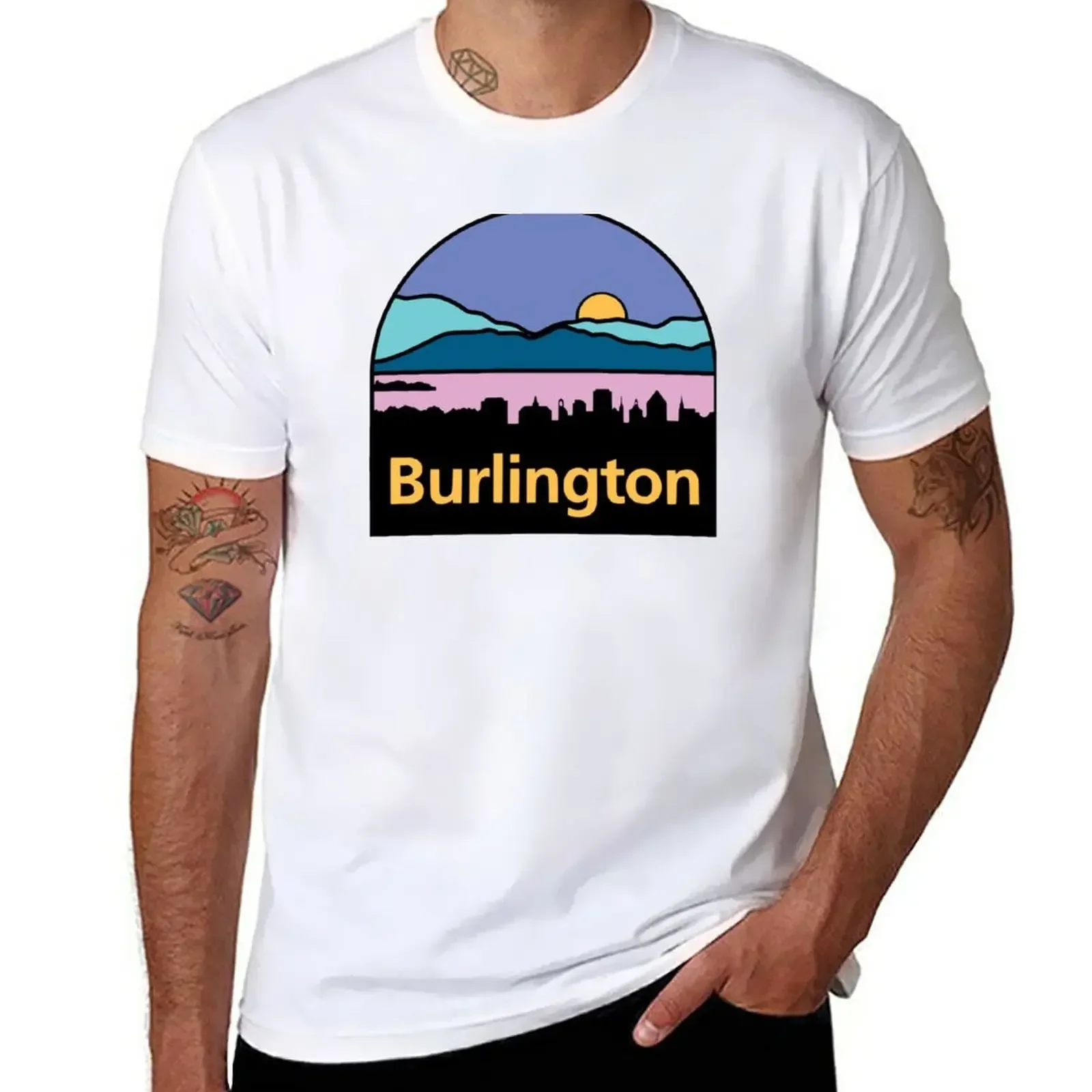 Футболка с логотипом Burlington Вермонт милые топы большие размеры мужские и высокие
