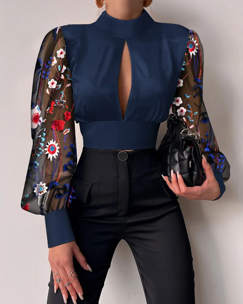 Office Lady Vintage Printed Puff Sleeve Woman Shirts 2022 Spring Autumn New Fashion Hollow Out Mesh Spell High Collar Top
Office Lady Vintage Printed Puff Sleeve Woman Shirts 2022 Spring Autumn New Fashion Hollow Out Mesh Spell High Collar Top
