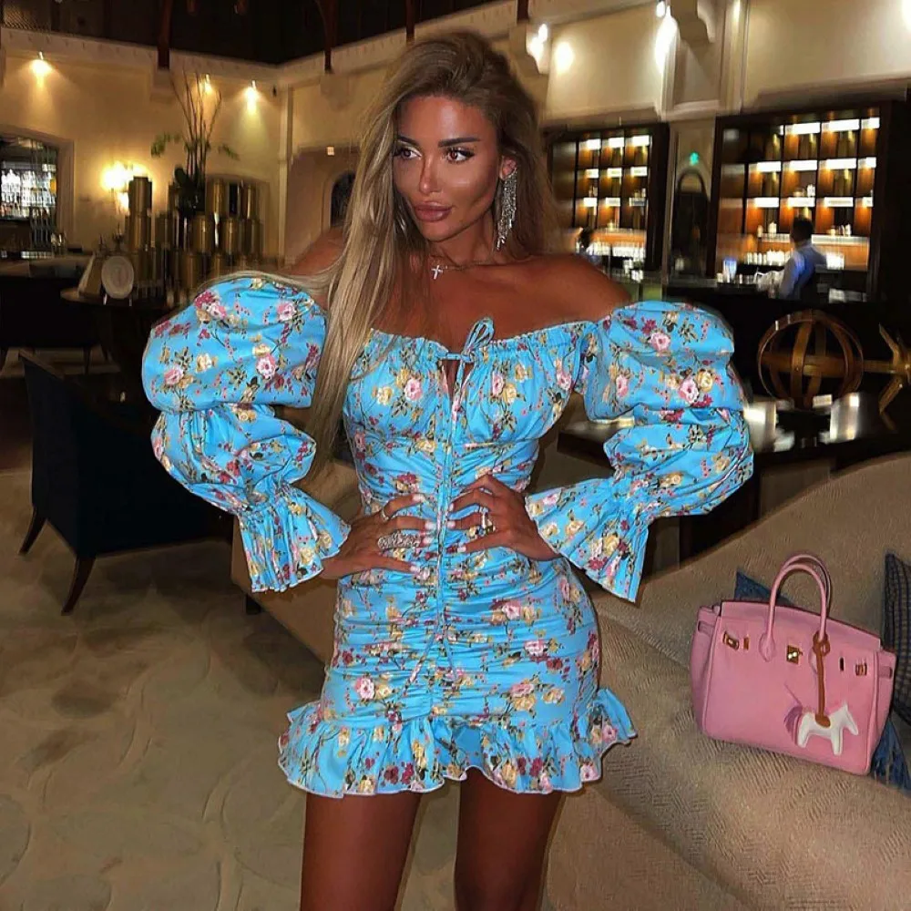 NSMW MI European American Style 2022 New Women's Wrapped Chest Women Blue Floral Print Ruffles Strapless Lace up Bodycon Dress
NSMW MI European American Style 2022 New Women's Wrapped Chest Women Blue Floral Print Ruffles Strapless Lace up Bodycon Dress