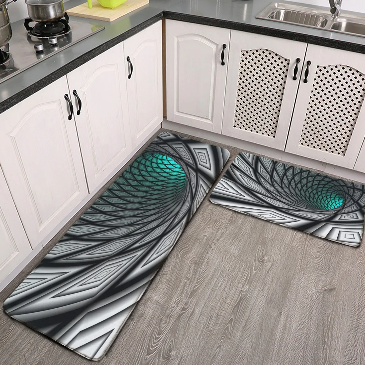 Kitchen Rugs Mat Set Of 2 3d Tunnel Hole Abstract Optical Illusion Cushioned Anti Fatigue Mat Kitchen Sink Floor Mats Carpet Sta 
Kitchen Rugs Mat Set Of 2 3d Tunnel Hole Abstract Optical Illusion Cushioned Anti Fatigue Mat Kitchen Sink Floor Mats Carpet Sta