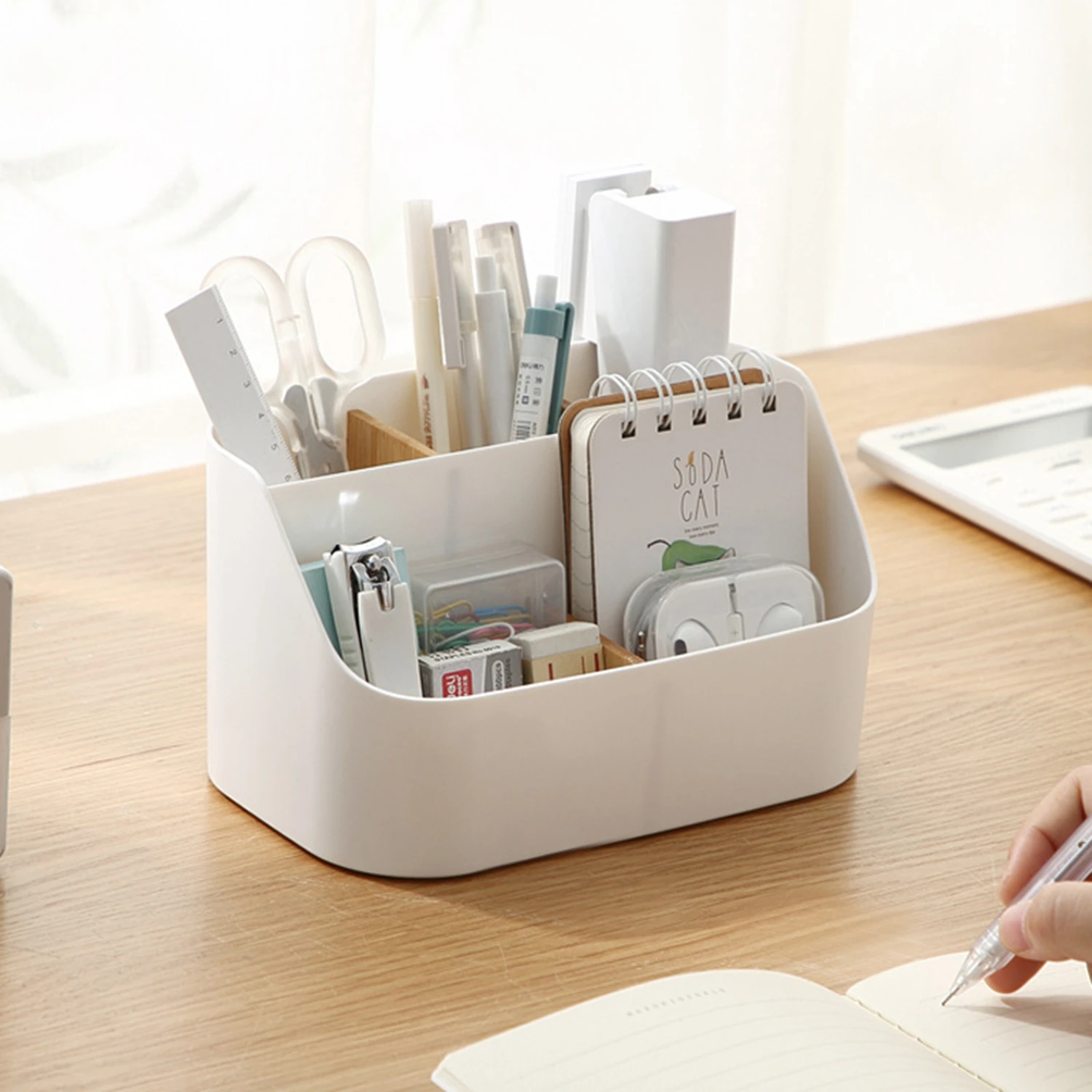 Desktop Storage Organizer, Pen Pencil Card Holder Box Container For Desk, Office Supplies, Vanity Table (White), Make Your Life
Desktop Storage Organizer, Pen Pencil Card Holder Box Container For Desk, Office Supplies, Vanity Table (White), Make Your Life