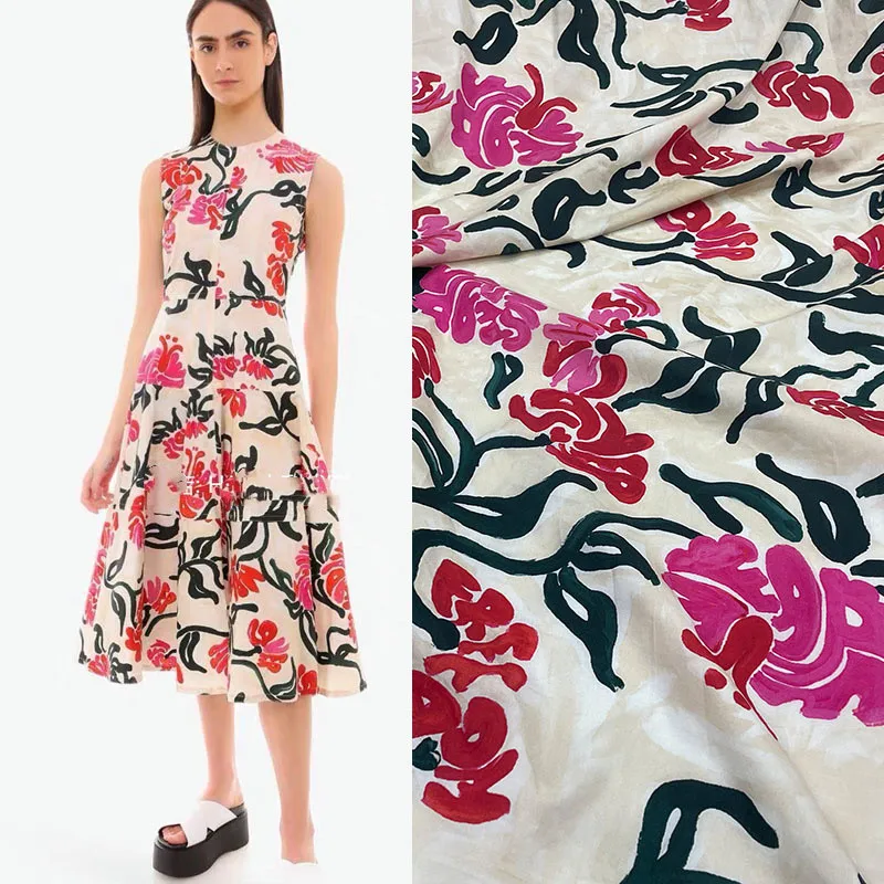 New Product Niche Brand Pattern Cotton French Graffiti Hand-painted Abstract Chrysanthemum Print Pleated Fabric for Sewing Cloth
New Product Niche Brand Pattern Cotton French Graffiti Hand-painted Abstract Chrysanthemum Print Pleated Fabric for Sewing Cloth