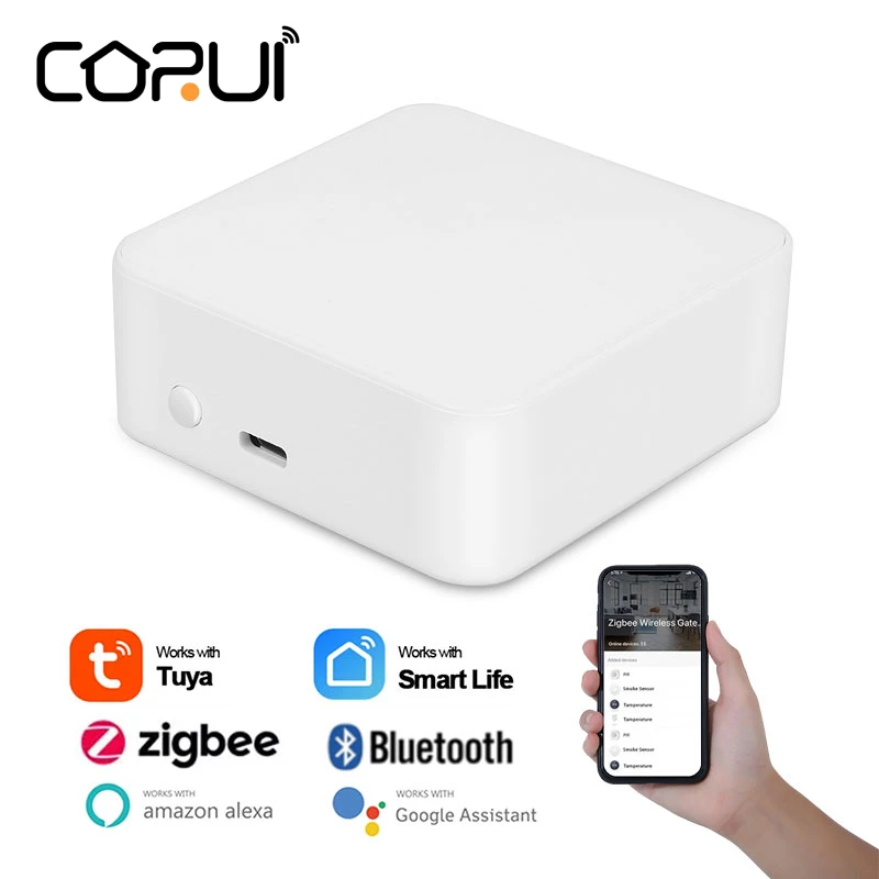 CoRui Tuya Smart Gateway Hub Multi-mode Smart Home Bridge WiFi Bluetooth ZigBee APP Wireless Remote Control Alexa Google Home
CoRui Tuya Smart Gateway Hub Multi-mode Smart Home Bridge WiFi Bluetooth ZigBee APP Wireless Remote Control Alexa Google Home