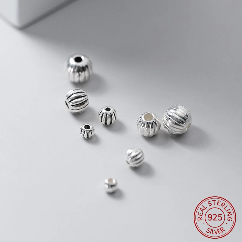 925 Sterling Silver lantern Pumpkin round beads spacers for DIY Bracelet Necklace Jewelry Findings accesorices
925 Sterling Silver lantern Pumpkin round beads spacers for DIY Bracelet Necklace Jewelry Findings accesorices