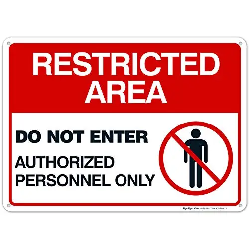 Sigo Signs Authorized Personnel Only Sign, Restricted Area Sign, Do Not Enter Fade Resistant, Indoor/Outdoor Use
Sigo Signs Authorized Personnel Only Sign, Restricted Area Sign, Do Not Enter Fade Resistant, Indoor/Outdoor Use