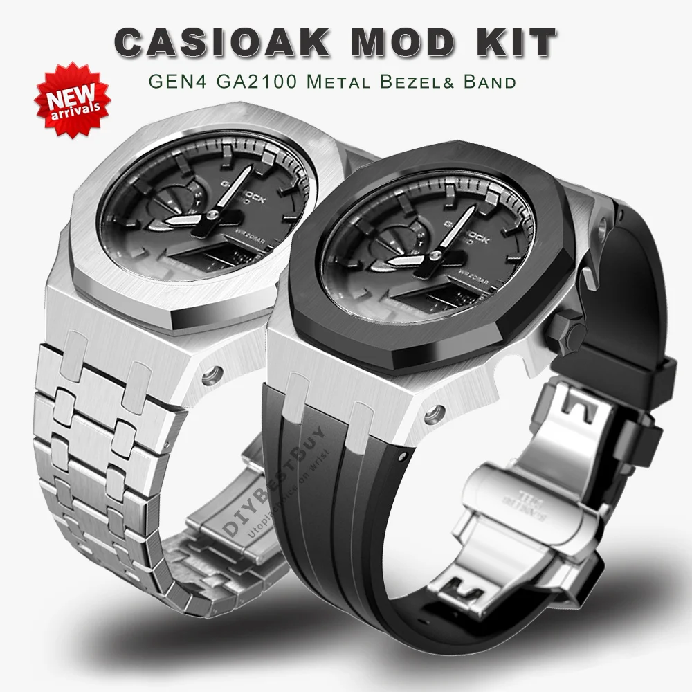 Комплект модов GEN4 GA2100, металлическая рамка для G shock Casioak, модификация 3-го поколения, резина и сталь, чехол для часов, ремешок GA2100 2110
Комплект модов GEN4 GA2100, металлическая рамка для G shock Casioak, модификация 3-го поколения, резина и сталь, чехол для часов, ремешок GA2100 2110