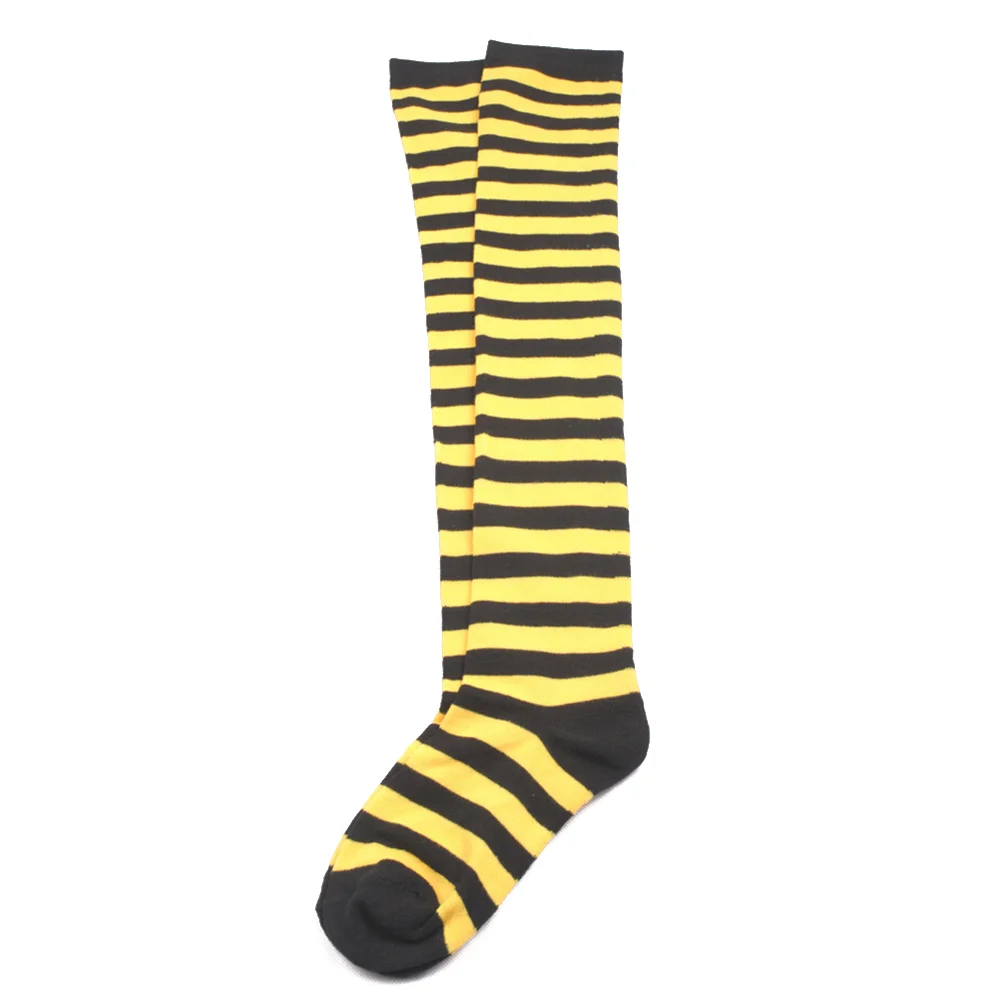 Pair of Women's Yellow and Black Pinstriped Thigh High Over the Knee Stocking Socks (Yellow & Black) 
Pair of Women's Yellow and Black Pinstriped Thigh High Over the Knee Stocking Socks (Yellow & Black)