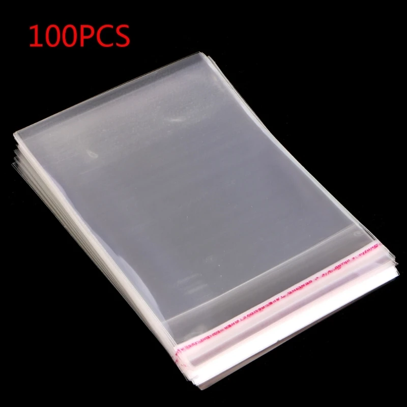 

X7JB 100Pieces Clear Resealable Plastic Bag Self Adhesive Sealing Cellophane Bag for Bakery Jewelry Decorative Wrapper