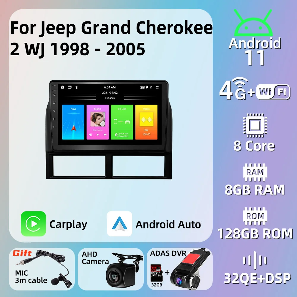 Android 2 Din Autoradio for Jeep Grand Cherokee 2 WJ 1998-2005 Car Multimedia Stereo Player Navigation GPS Head Unit Radio Audio
Android 2 Din Autoradio for Jeep Grand Cherokee 2 WJ 1998-2005 Car Multimedia Stereo Player Navigation GPS Head Unit Radio Audio