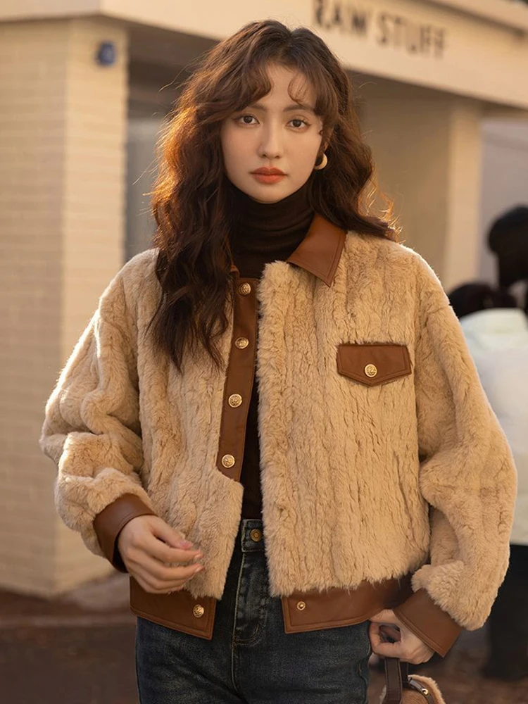 KBAT Winter Warm Lamb Wool Coat Women Korean Fashion Faux Fur Jackets Patchwork Outwear Women Streetwear
KBAT Winter Warm Lamb Wool Coat Women Korean Fashion Faux Fur Jackets Patchwork Outwear Women Streetwear