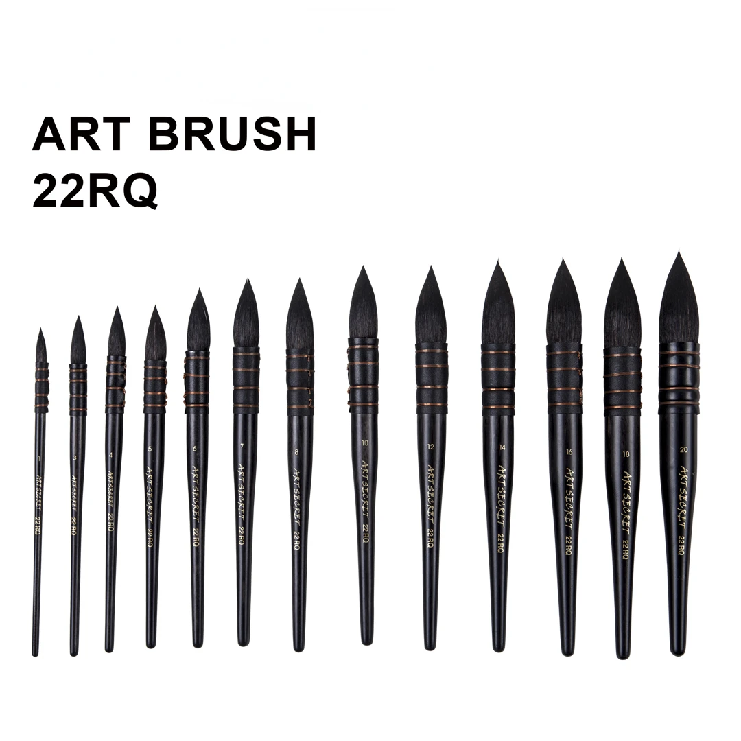 High Quality 22RQ Paint Brushes Squirrel Hair Wooden Handle Artistic Art Pen For Watercolor Drawing
High Quality 22RQ Paint Brushes Squirrel Hair Wooden Handle Artistic Art Pen For Watercolor Drawing
