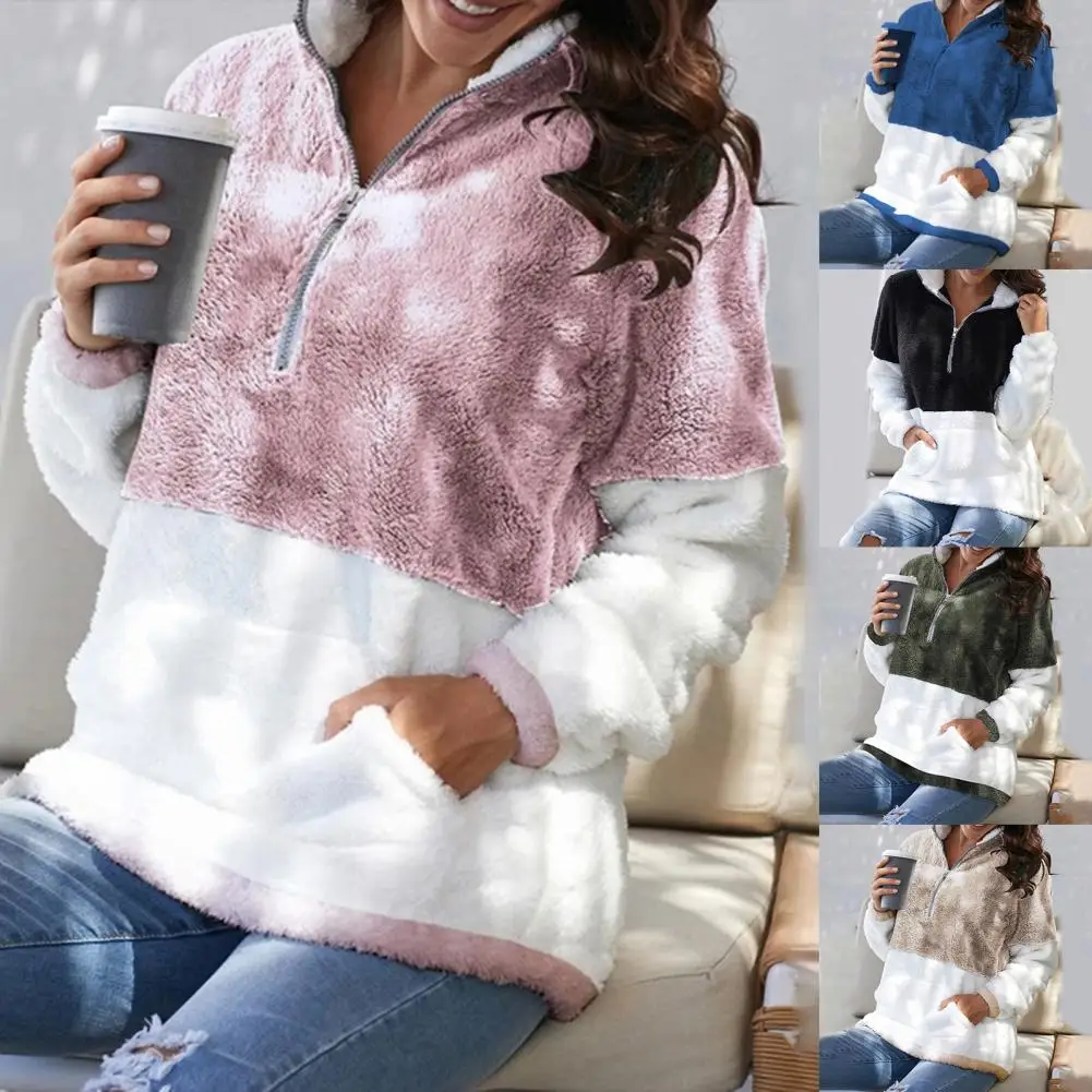 Simple Winter Coat Patchwork Good Workmanship Sweatshirt Contrast Color Women Winter Coat
Simple Winter Coat Patchwork Good Workmanship Sweatshirt Contrast Color Women Winter Coat