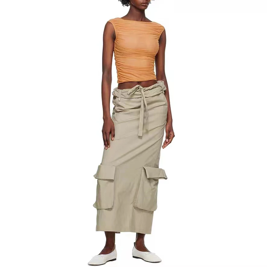 Hundred and one slim flip waist lace-up work street skirt, y2k three-dimensional pockets back open fork Women's skirt 2023 new
Hundred and one slim flip waist lace-up work street skirt, y2k three-dimensional pockets back open fork Women's skirt 2023 new