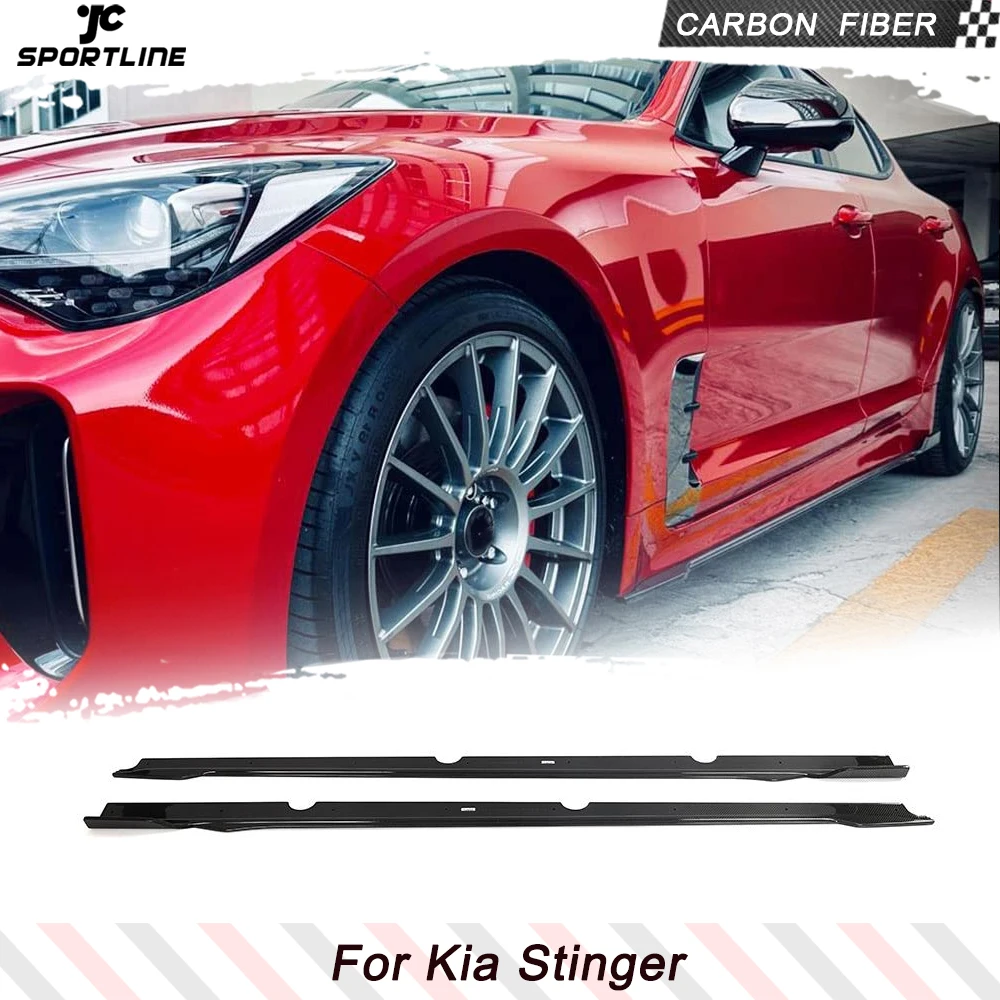 

Carbon Fiber Side Bumper Skirts Spoiler For KIA Stinger GT EX Hatchback 4-Door 2018-2022 Under Door Rocker Panels Extension