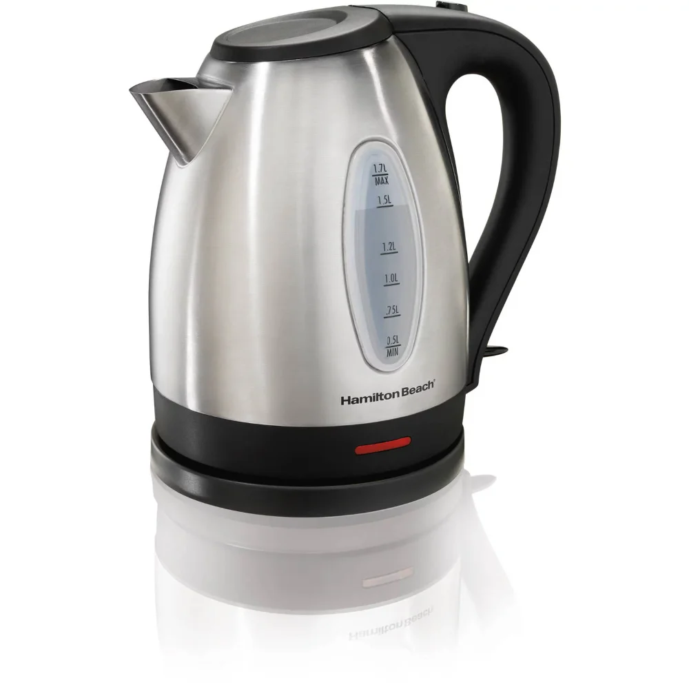 1.7-Liter Stainless Steel Electric Kettle, Black Accents, Model 40880 Tea Kettle
1.7-Liter Stainless Steel Electric Kettle, Black Accents, Model 40880 Tea Kettle