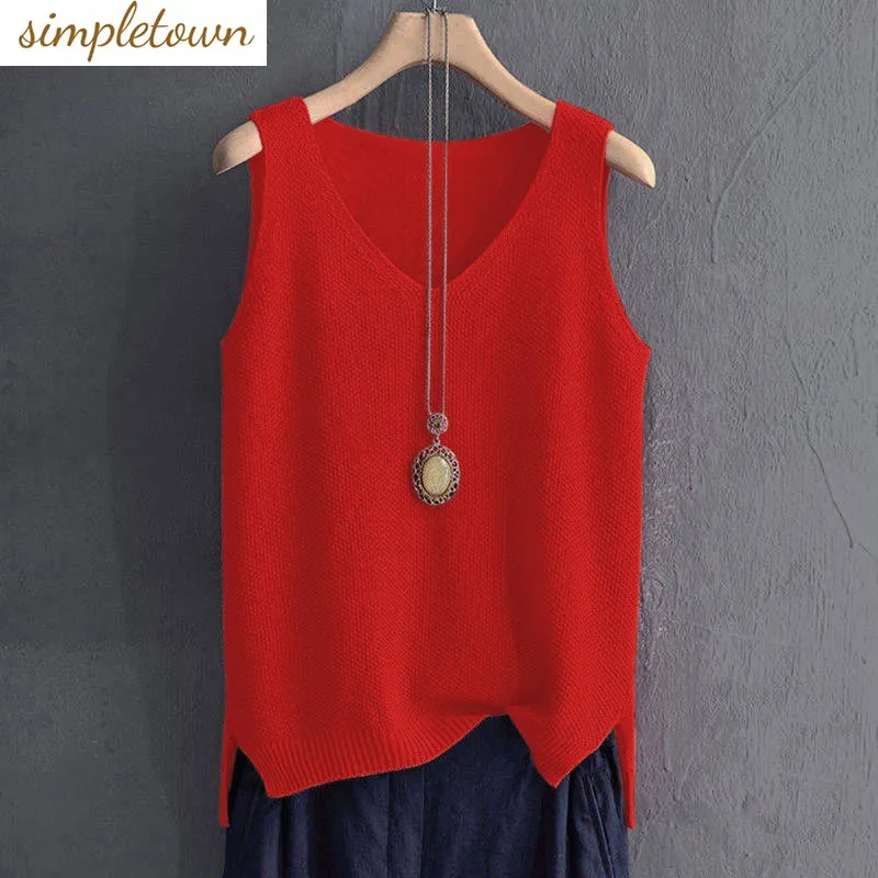 Fashion Casual Women's Sweater Spring and Summer Korean Version Ice Silk Camisole Women's Knitting Sleeveless Top Women
Fashion Casual Women's Sweater Spring and Summer Korean Version Ice Silk Camisole Women's Knitting Sleeveless Top Women