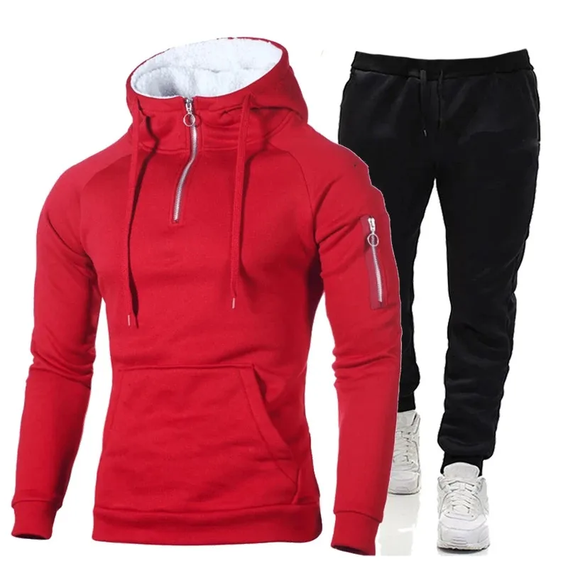 Men's Tracksuit Hooded Sportswear Sets Cotton Sweatsuit Hoodies Pants Two Piece Set Casual Sweatshirt Suit Male Fashion Clothes 
Men's Tracksuit Hooded Sportswear Sets Cotton Sweatsuit Hoodies Pants Two Piece Set Casual Sweatshirt Suit Male Fashion Clothes