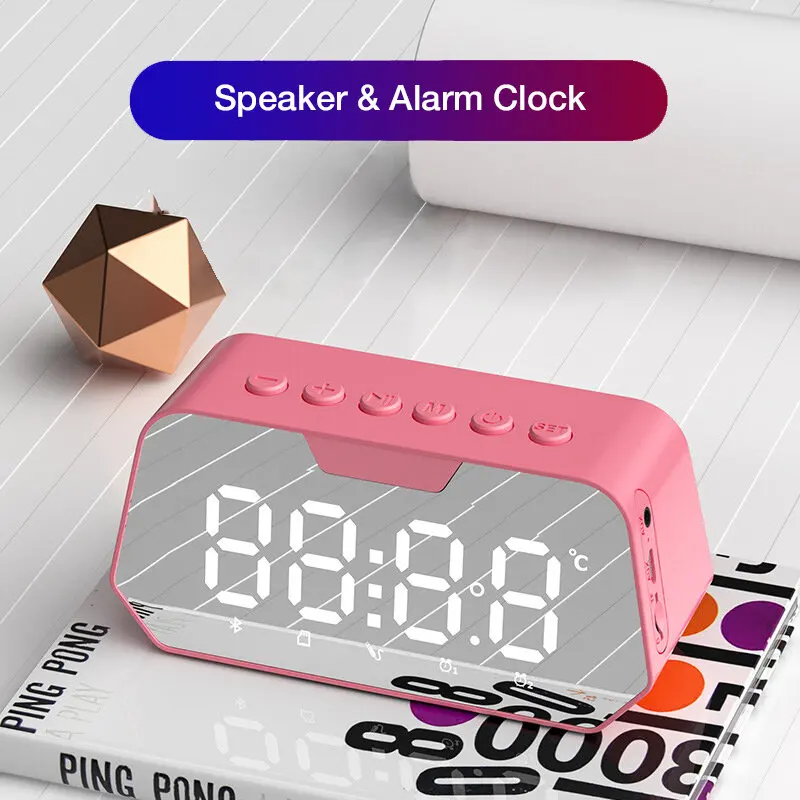 Smart Bluetooth Speaker with Alarm Clock, Mirror, FM Radio 
Smart Bluetooth Speaker with Alarm Clock, Mirror, FM Radio