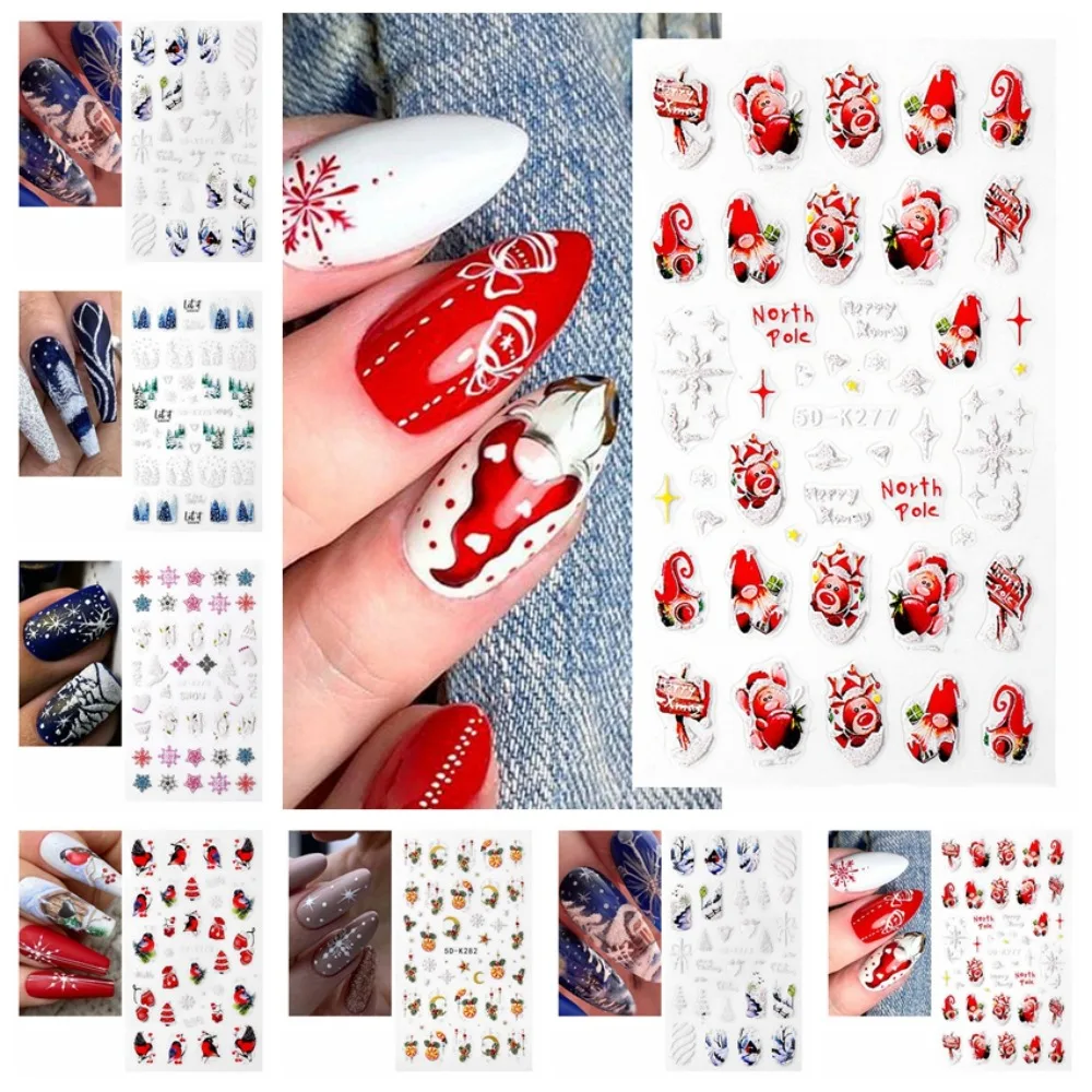5D Embossed Elk Nail Art Sticker Cute Christmas Tree Winter Snowflake Engraved Slider Manicure Decoration
5D Embossed Elk Nail Art Sticker Cute Christmas Tree Winter Snowflake Engraved Slider Manicure Decoration