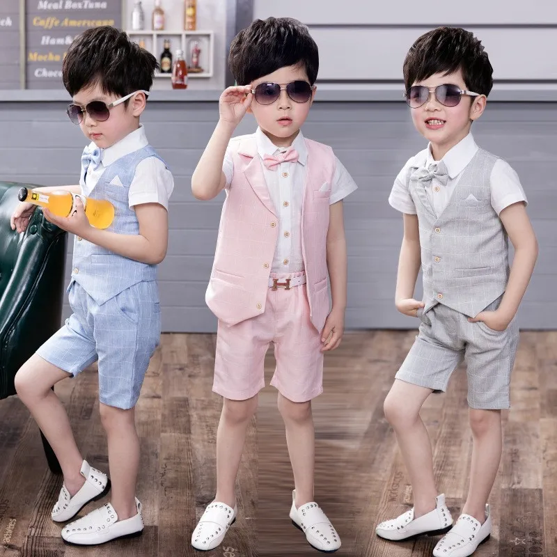 

Костюм на день рождения для мальчика джентльменов наряды для детей демисезонный эксклюзивный комплект одежды однотонная детская официаль...