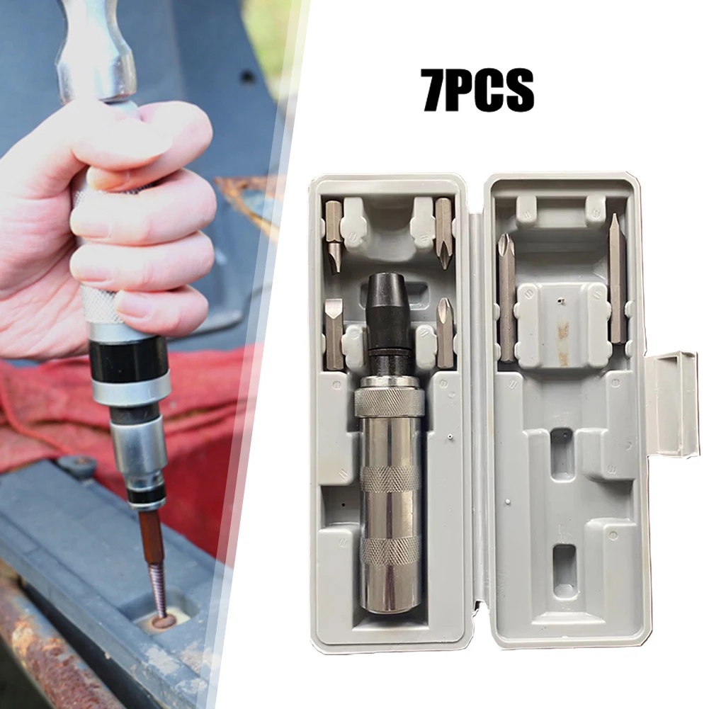 

7pcs Set Impact Screwdriver With Bits 134*52*52mm For Repair Engines Heavy Trucks Hand Tools Workshop Equipment Screwdriver