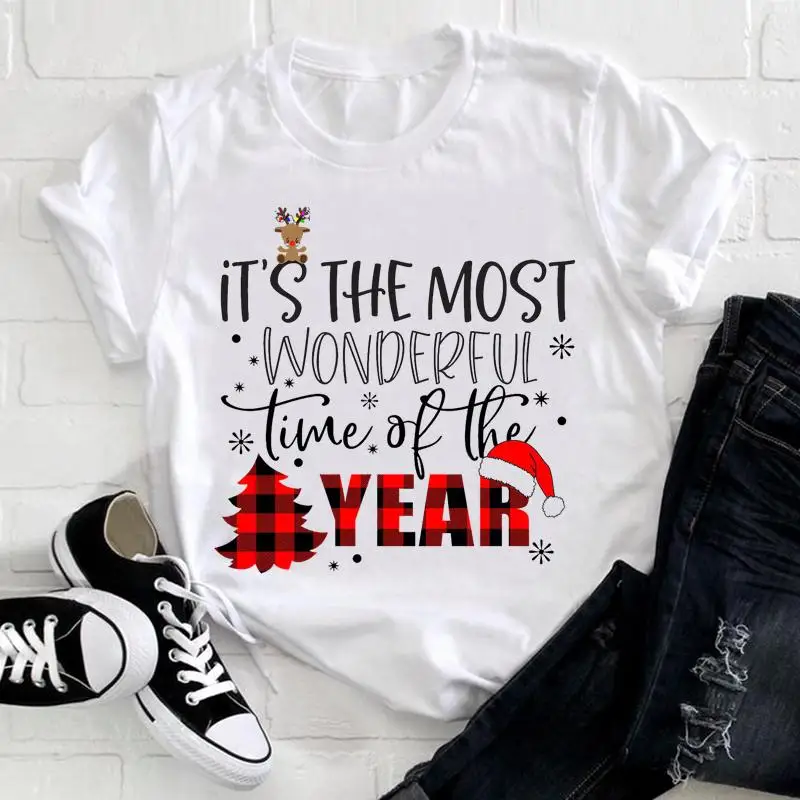 Женская футболка с коротким рукавом и рождественским принтом, красивая Праздничная футболка, милый топ 2022, мультяшная футболка с графическ... 
Женская футболка с коротким рукавом и рождественским принтом, красивая Праздничная футболка, милый топ 2022, мультяшная футболка с графическ...