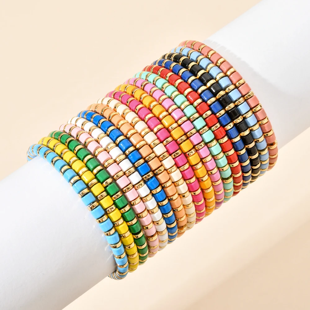 Boho Cute DIY Rainbow Enamel Beads Stretch Bracelet Colorful New Fashion Multicolored Tile Beads Mixed Surf Beach Jewelry Gift
Boho Cute DIY Rainbow Enamel Beads Stretch Bracelet Colorful New Fashion Multicolored Tile Beads Mixed Surf Beach Jewelry Gift