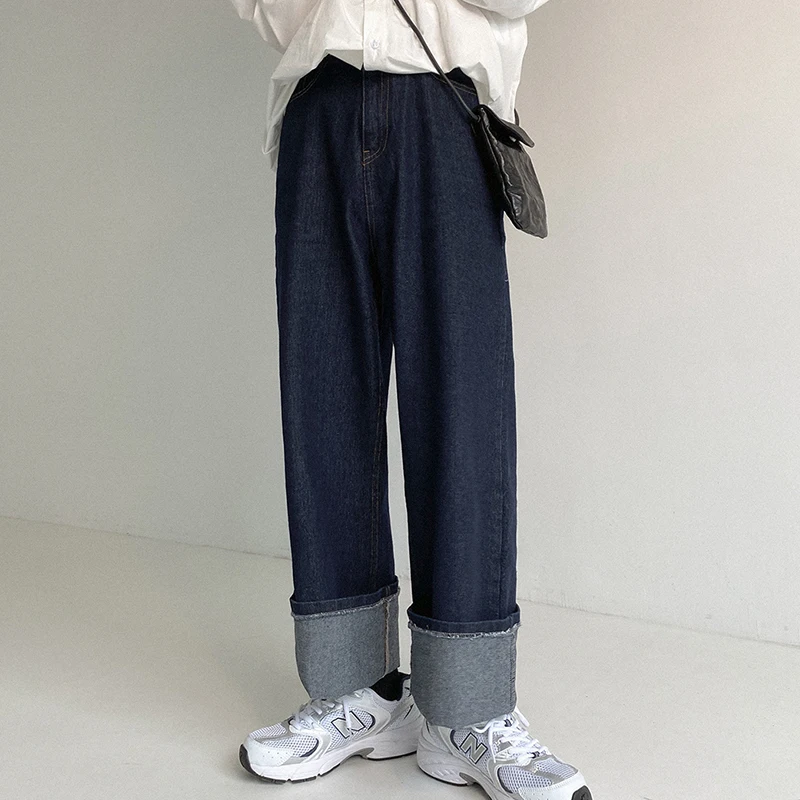 Dark Blue Retro Trend Men's Jeans Loose Fashion Man Wide Leg Straight Pants Show High Casual Men Trousers 2022 Spring New
Dark Blue Retro Trend Men's Jeans Loose Fashion Man Wide Leg Straight Pants Show High Casual Men Trousers 2022 Spring New