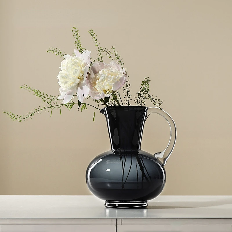 Black Vintage One-ear Kettle Shape Hydroponic Glass Vase Creative Soft Decoration Home Flower Arranger
Black Vintage One-ear Kettle Shape Hydroponic Glass Vase Creative Soft Decoration Home Flower Arranger