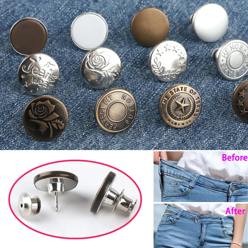 5PCs Detachable Retro Metal Buttons Snap Fastener Pants Pin for Jeans Retractable Button Sewing-Free Buckles Fit Reduce Waist
5PCs Detachable Retro Metal Buttons Snap Fastener Pants Pin for Jeans Retractable Button Sewing-Free Buckles Fit Reduce Waist