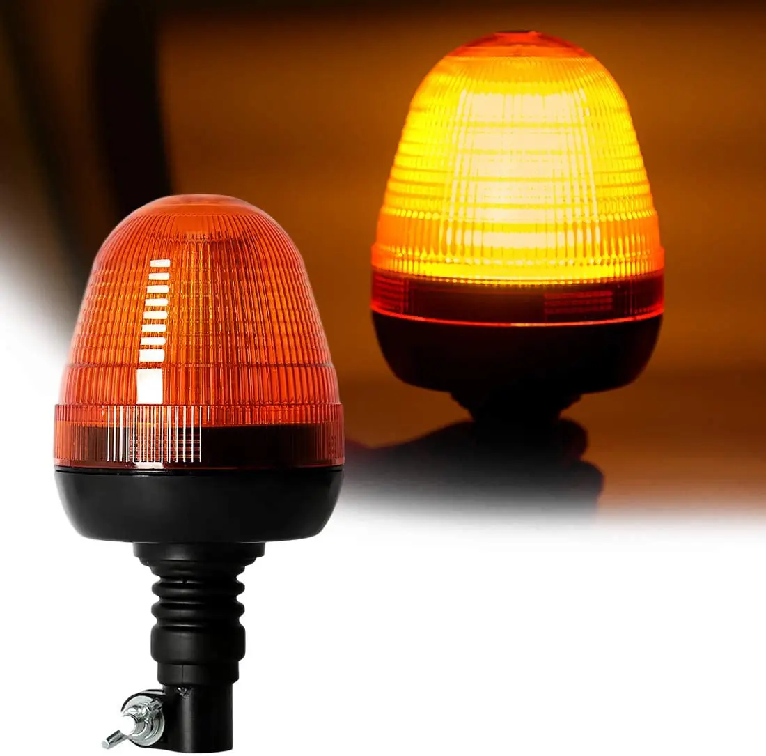 

Amber LED Rotating Flashing Beacon Light Flexible Mount Strobe Warning Lamp Forklift Tractor Emergency Signal Light 12V 24V