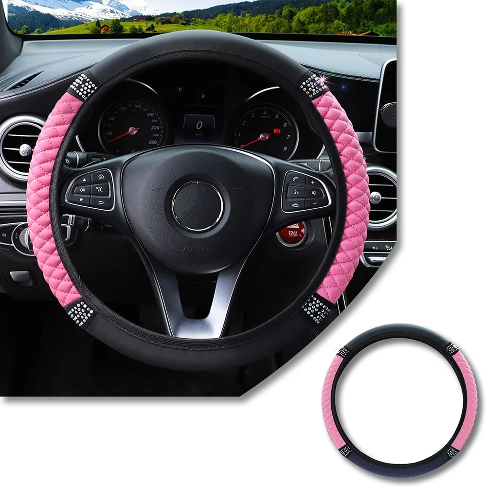 Pink PU Leather Diamond For Car Steering Wheel Cover Protecto 38cm Auto Interior Decoration Accessory Tools
Pink PU Leather Diamond For Car Steering Wheel Cover Protecto 38cm Auto Interior Decoration Accessory Tools