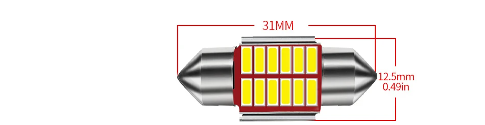 1x C10W C5W светодиодный Canbus Festoon 31 мм 36 мм 39 мм 42 мм для автомобильной лампы, внутренний светильник для чтения, лампа номерного знака, белый, бесплатная ошибка