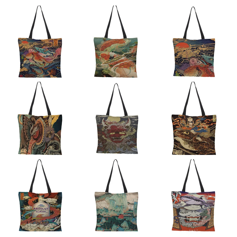 Japanese Ukiyoe Print Tote Shoulder Bag for Women Shopping Reusable Bags Large Travel School Beach Bags
Japanese Ukiyoe Print Tote Shoulder Bag for Women Shopping Reusable Bags Large Travel School Beach Bags