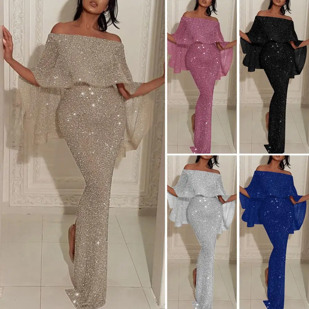 Stylish Women Dress Solid Color Dressing Up High-Waist Strapless Off Shoulder Fishtail Hem Pencil Gown Dress
Stylish Women Dress Solid Color Dressing Up High-Waist Strapless Off Shoulder Fishtail Hem Pencil Gown Dress