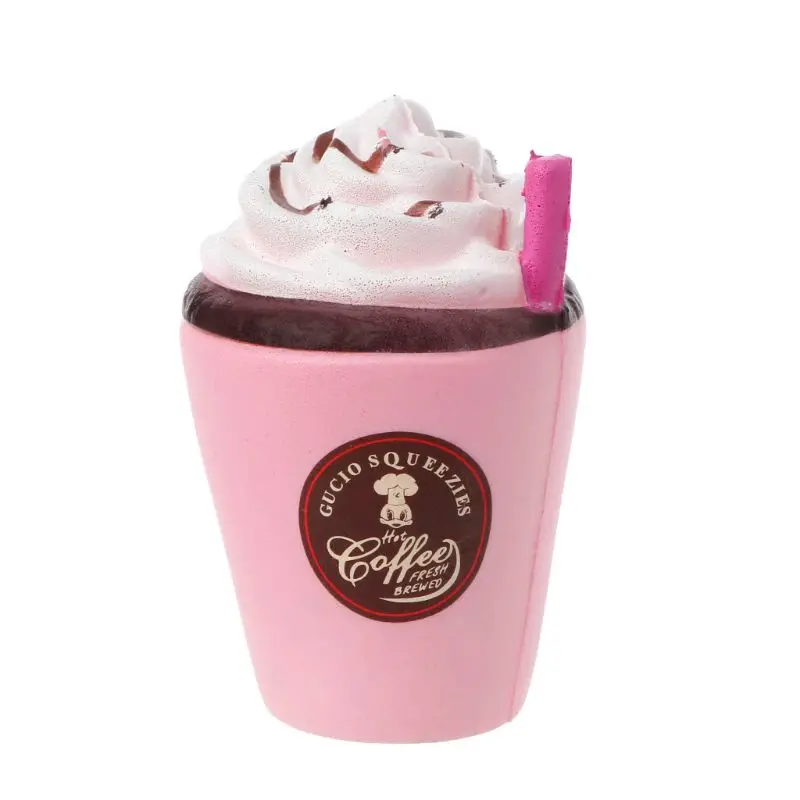 

N80C 11CM Coffee Cup With Straw Squishy toys Kawaii Scent Slow Rising Squeeze Doll