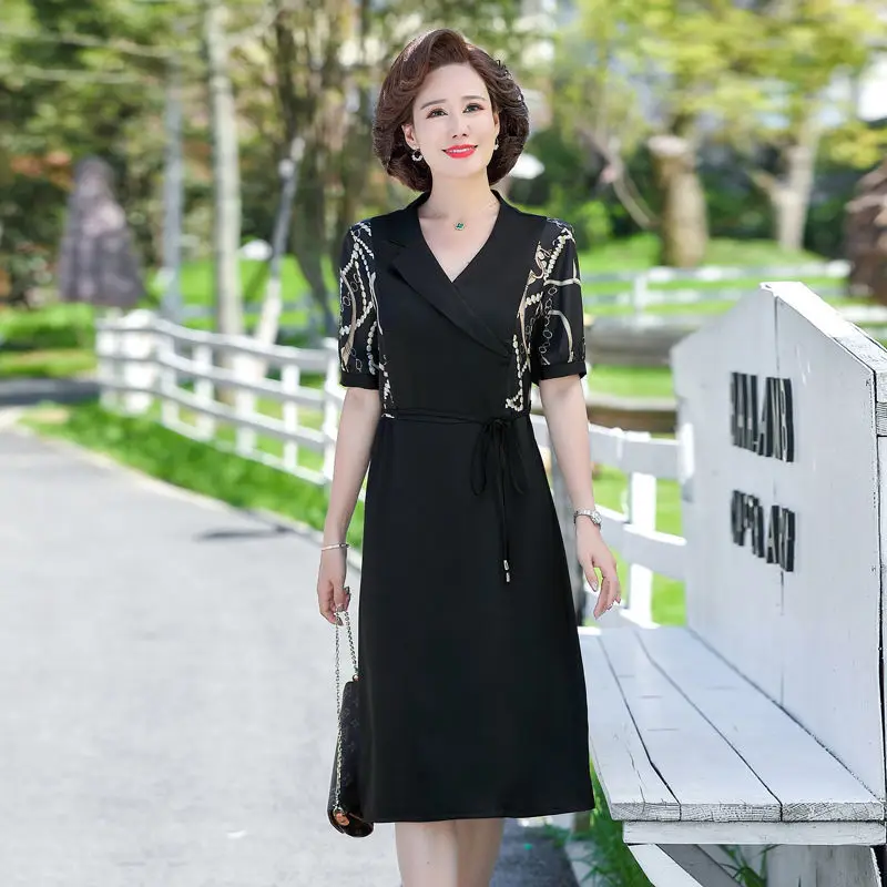 Casual Print Short Sleeve Dress women Summer Elegant office lady 5XL Fashion high Waist knee-length midi Dresses X287
Casual Print Short Sleeve Dress women Summer Elegant office lady 5XL Fashion high Waist knee-length midi Dresses X287