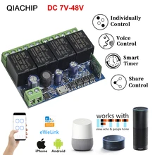 EWeLink Smart Wifi Switch Smart Relay Module DC 5V 12V 24V 4 Channel Wireless Switch Timer Phone Remote Control For Google Home