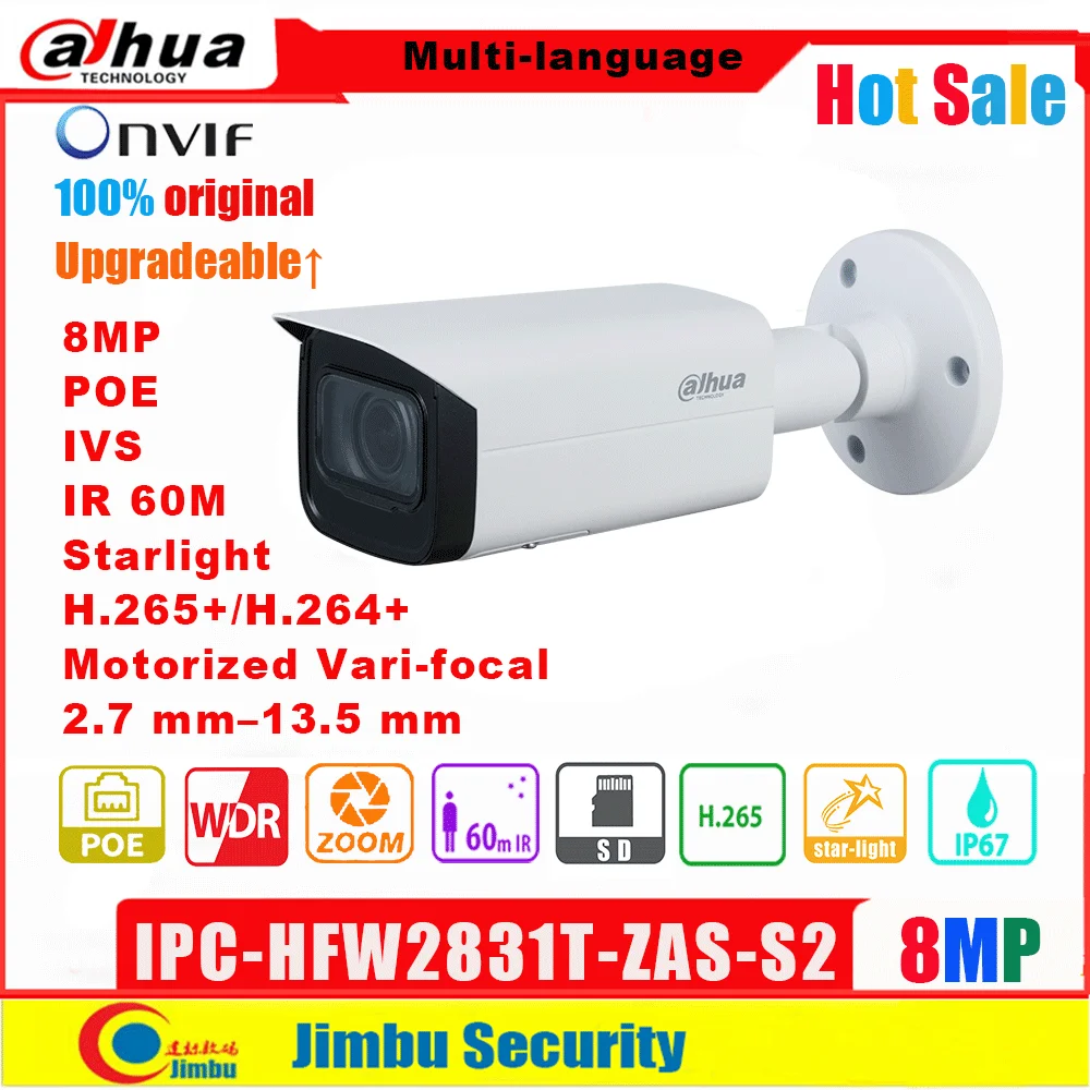 IP-камера Dahua POE 8MP IPC-HFW2831T-ZAS-S2 и 4MP IPC-HFW2431T-ZS-S2 IR 60 м Варифокальный зум Объектив звездный свет пуля для камера наружного применения
IP-камера Dahua POE 8MP IPC-HFW2831T-ZAS-S2 и 4MP IPC-HFW2431T-ZS-S2 IR 60 м Варифокальный зум Объектив звездный свет пуля для камера наружного применения