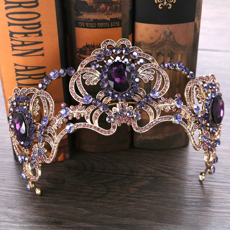 Hot Sale New Bridal Headwear Purple Rhinestone Crystal Crown Headband Wedding Accessories
Hot Sale New Bridal Headwear Purple Rhinestone Crystal Crown Headband Wedding Accessories