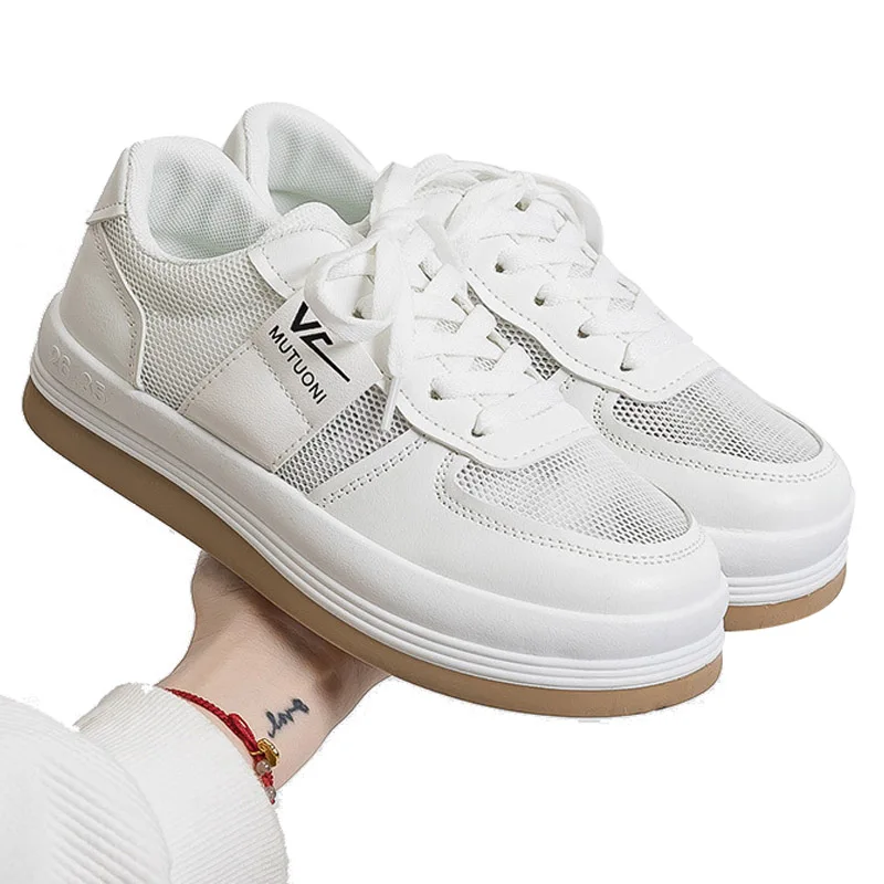 Fashion Women Chunky Sneakers White Leather Shoes Ladies Casual Mesh Low-top Flat Sneakers Female Platform Increase White Shoes
Fashion Women Chunky Sneakers White Leather Shoes Ladies Casual Mesh Low-top Flat Sneakers Female Platform Increase White Shoes