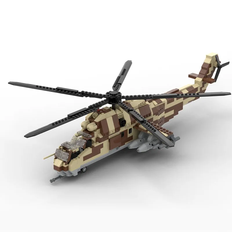 873PCS WW2 Military MOC Mi-24 HIND large helicopter gunship Model creative ideas high-tech ChildrenToy Gift Fighter Plane Blocks
873PCS WW2 Military MOC Mi-24 HIND large helicopter gunship Model creative ideas high-tech ChildrenToy Gift Fighter Plane Blocks