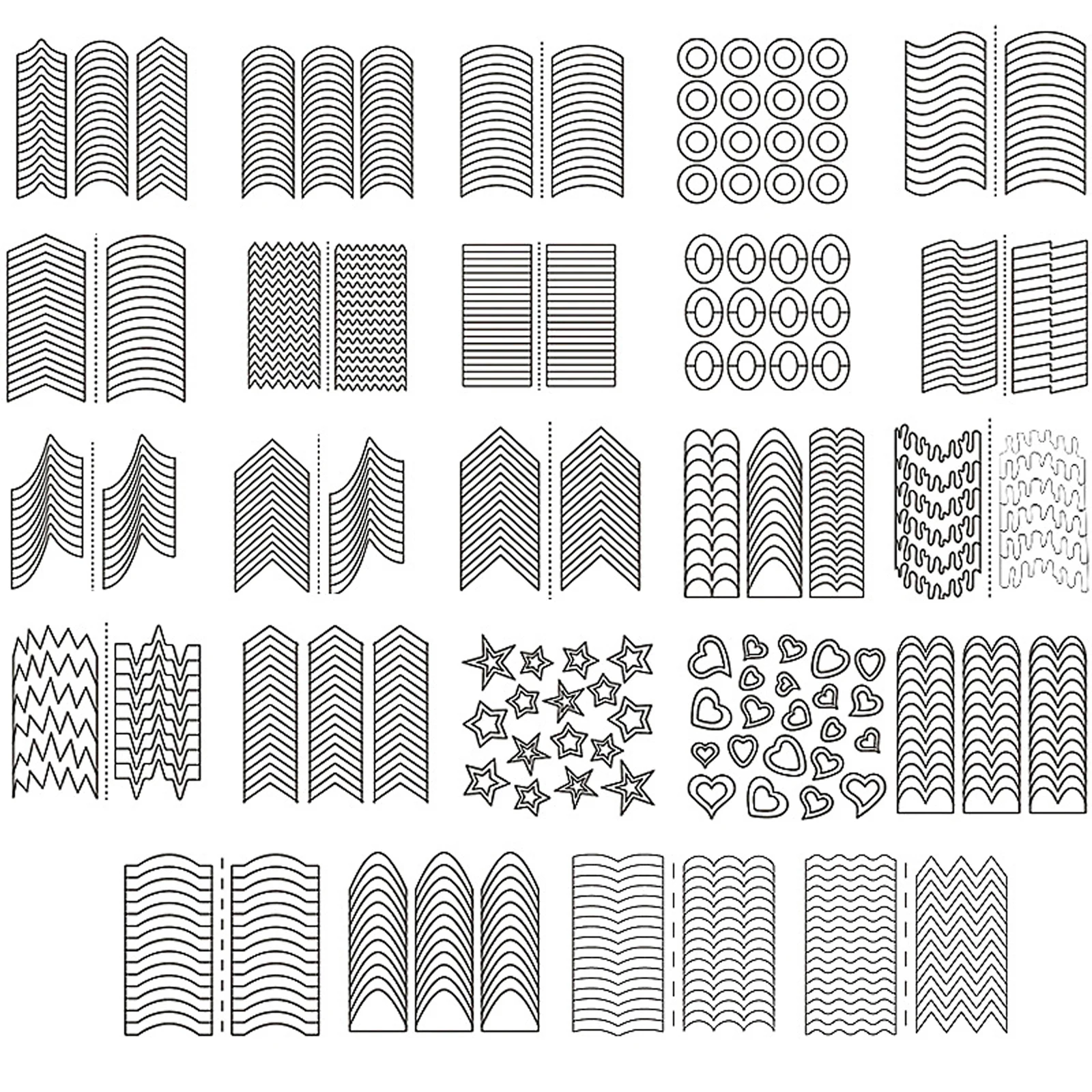 24Sheets/Lot Nails Sticker Stencil Tips Guide French Manicure Nail Art Decals Form Fringe DIY Sencil 3D Styling Manicure Tools
24Sheets/Lot Nails Sticker Stencil Tips Guide French Manicure Nail Art Decals Form Fringe DIY Sencil 3D Styling Manicure Tools